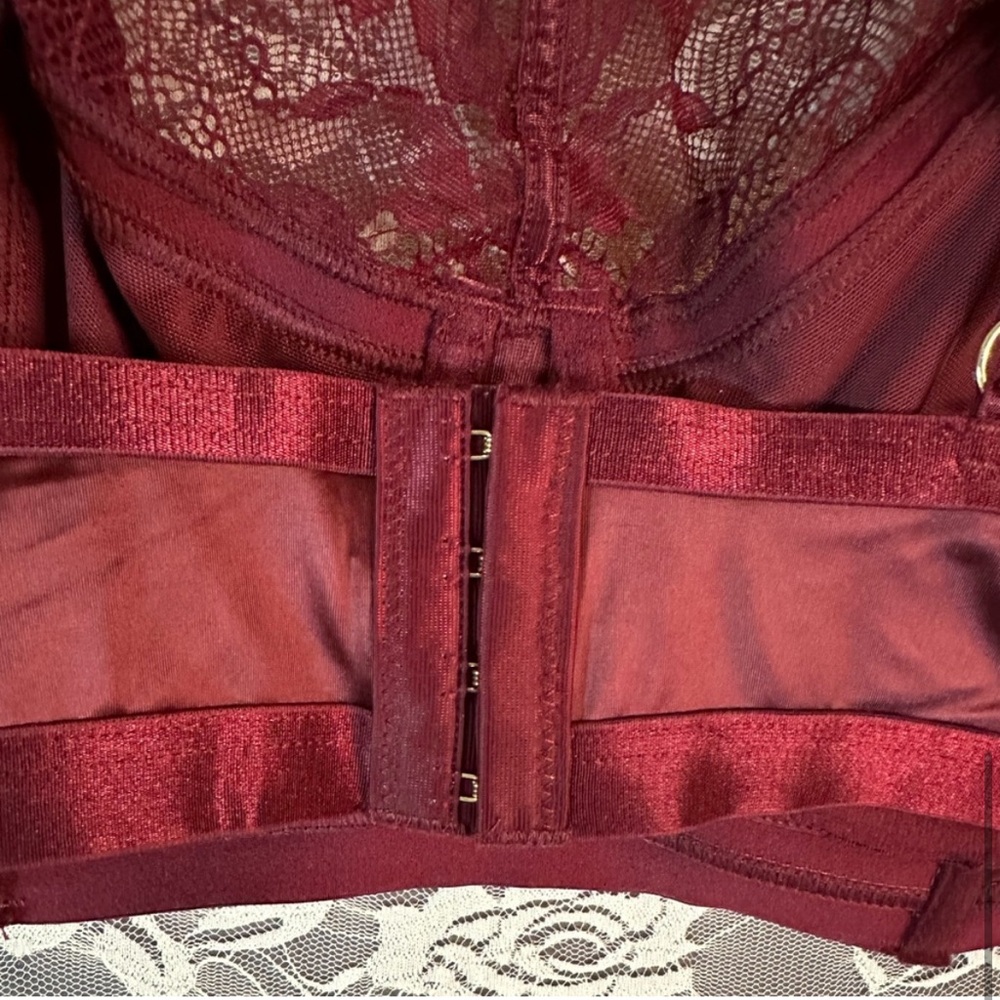 Torrid Satin & Lace High Neck Bra Top Size 2 Zinfandel NWT - Picture 9 of 11